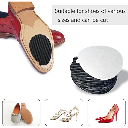 12PCS Non Slip Shoes Pads, Non Skid Self Adhesive Rubber Pads High HeelsShoe Sole Protectors,Used for Non-Slip Noise ReductionBlack