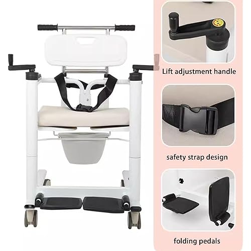 RASHIV Home Shift Machine, Elderly Care Shift Lift Toilet Chair, Portable Toilets, Patient Lift Wheelchair for Home, Easy to Carry, Load Capacity 120kg A