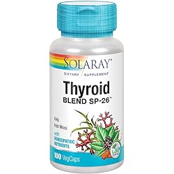 Solaray Thyroid Blend SP-26 | Herbal Blend wCell Salt Nutrients to Help Support Healthy Thyroid Function | Non-GMO, Vegan | 100 VegCaps