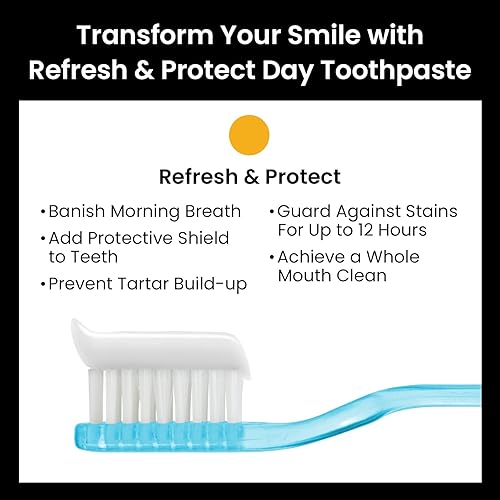 Aquasonic Vibe Series Ultra Whitening Toothbrush | Aquasonic 2-Pack of Refresh & Protect Day Toothpaste