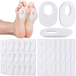 60 Pack Callus Pads Soft Felt Callus Oval Shape Corn Pads for Bottom of Foot Adhesive Foot Corn Pads for Men and Women Feet Toes Heel Pain Relief, White