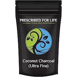 Prescribed for Life Coconut Charcoal - Activated Coconut Shell Charcoal Fine Husk Food Grade Powder Ultra-Fine - Organic Approved, 8 oz