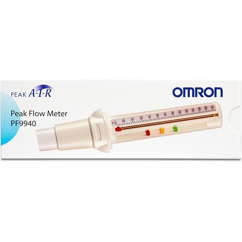 OMRON PeakAir Peak Flow Meter, Measures Changes in Your Lung Air Flow to Assist in the Detection of Asthma Attacks for Children and Adults
