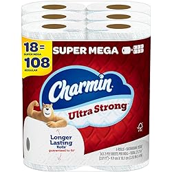 Charmin Ultra Strong Toilet Paper 18 Super Mega Rolls, 363 Sheets Per Roll Packaging May Vary