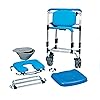 Homecraft-10659 Ocean Wheeled Shower Commode Chair, Padded Shower Seat with Wheels and Built In Toilet, Shower Chair and Toilet, Bath Stool for Bathing, Elderly, Disabled, and Limited Mobility