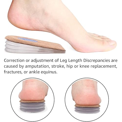 Dr. Shoesert's Adjustable Orthopedic Heel Lift Inserts, Height Increase Insole for Leg Length Discrepancies, Heel Spurs, Heel Pain, Sports Injuries, and Achilles tendonitis Small