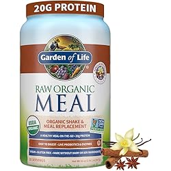 Garden of Life Vegan Protein Powder - Raw Organic Meal Replacement Shakes - Vanilla Chai - Pea Protein, Greens and Probiotics for Women and Men, Plant Based Dairy Free All in One Shake, 28 Servings