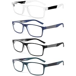Blue Light Blocking Reading Glasses 4 Pack Computer Readers for Women Men,Anti Glare UV Ray Filter Eyeglasses 1.50