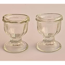Transparent Glass Eye Wash Cup - Effective Eye Rinse and Cleansing – Eco-Friendly Non-Reactive Safe and Comfortable Set of 2