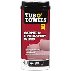 Tub O' Towels Carpet & Upholstery Cleaning Wipes - Heavy Duty Stain Remover Wipes, 40 Count