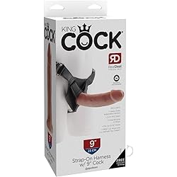 Pipedream Products King Cock Strap-on Harness with Cock Tan, 9 Inch