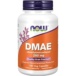 NOW Supplements, DMAE Dimethylaminoethanol 250 mg, Healthy Brain Function, 100 Veg Capsules