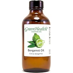 Bergamot – 4 fl oz 118 ml Glass Bottle wCap – 100% Pure Essential Oil – GreenHealth