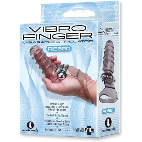 Sexy, Kinky Gift Set Bundle of VibroFinger, Finger Massager, Grey and Icon Brands The 9's, VibroFinger, Finger Massager, Grey