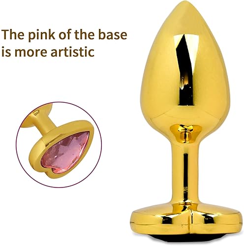 Hisionlee 3PCS Anal Plug Set Cleaning Toy of Anus Sex Heart Sexy Toys Anal Butt Plugs for Women and Men CoupleRose Pink