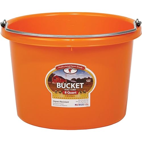 Miller CO P8ORANGE P8 Orange 8QT PL Plastic Bucket, 8 Quart