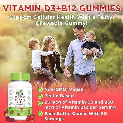 Vitamin D3B12 & Omega 3-6-7-9 Gummies Bundle by MaryRuth's | Immune Support | Calcium and Phosphorus Absorption | Heart Health & Energy Support Supplement