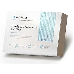 HbA1c & Cholesterol Test – at Home Kit – Measure Your A1c Blood Sugar Levels and Your Cholesterol – Blood Analysis by CLIA-Certified Lab – Verisana