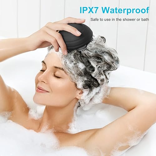 Portable Electric Scalp Massager, IPX7 Waterproof Cordless Scalp Massager with 5 Kneading Modes & 96 Nodes, for Scalp Stress and Body Pain Relief, Ideal Gifts for Women, Men Black- Magnetic Charging