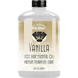 Best Vanilla Essential Oil 8oz Bulk Vanilla Oil Aromatherapy Vanilla Essential Oil for Diffuser, Soap, Bath Bombs, Candles, and More