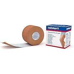 Leukotape K Latex Free Athletic Wrap Kinesiology Tape, 2 x 5.5 Yds, Beige