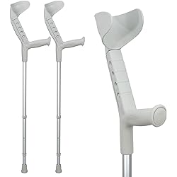 ORTONYX Forearm Crutches with Adjustable Support 1 Pair, Ergonomic Comfortable Wrist Handle, Heavy Duty for Standard and Tall Adults, Lightweight Aluminum 200700