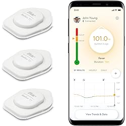 Masimo Radius T Wearable Thermometer, Tracks Fever 24x7, 3 Temperature Sensors, 8 Day Battery Life, Hospital-Grade Accuracy, Water-Resistant, Covid-19 Recovery, Bluetooth, Free Mobile App, Ages 5
