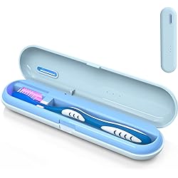 Toothbrush Covers,Portable Toothbrush Holder Toothbrush Travel Case with U V Cleaning Light for Home and Travel（Blue