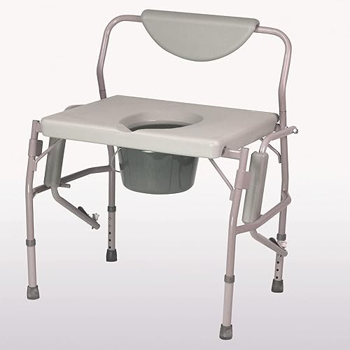 Homecraft Deluxe Bariatric Drop Arm Commode, Strong, Sturdy, Durable, Safe, Spacious, and Padded Commode Designed for Patients Who Struggle with Obesity Up to 1000 Pounds, Easy-to-Assemble