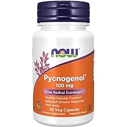 NOW Supplements, Pycnogenol 100 mg a Unique Combination of Proanthocyanidins from French Maritime Pine with Amla, 60 Veg Capsules