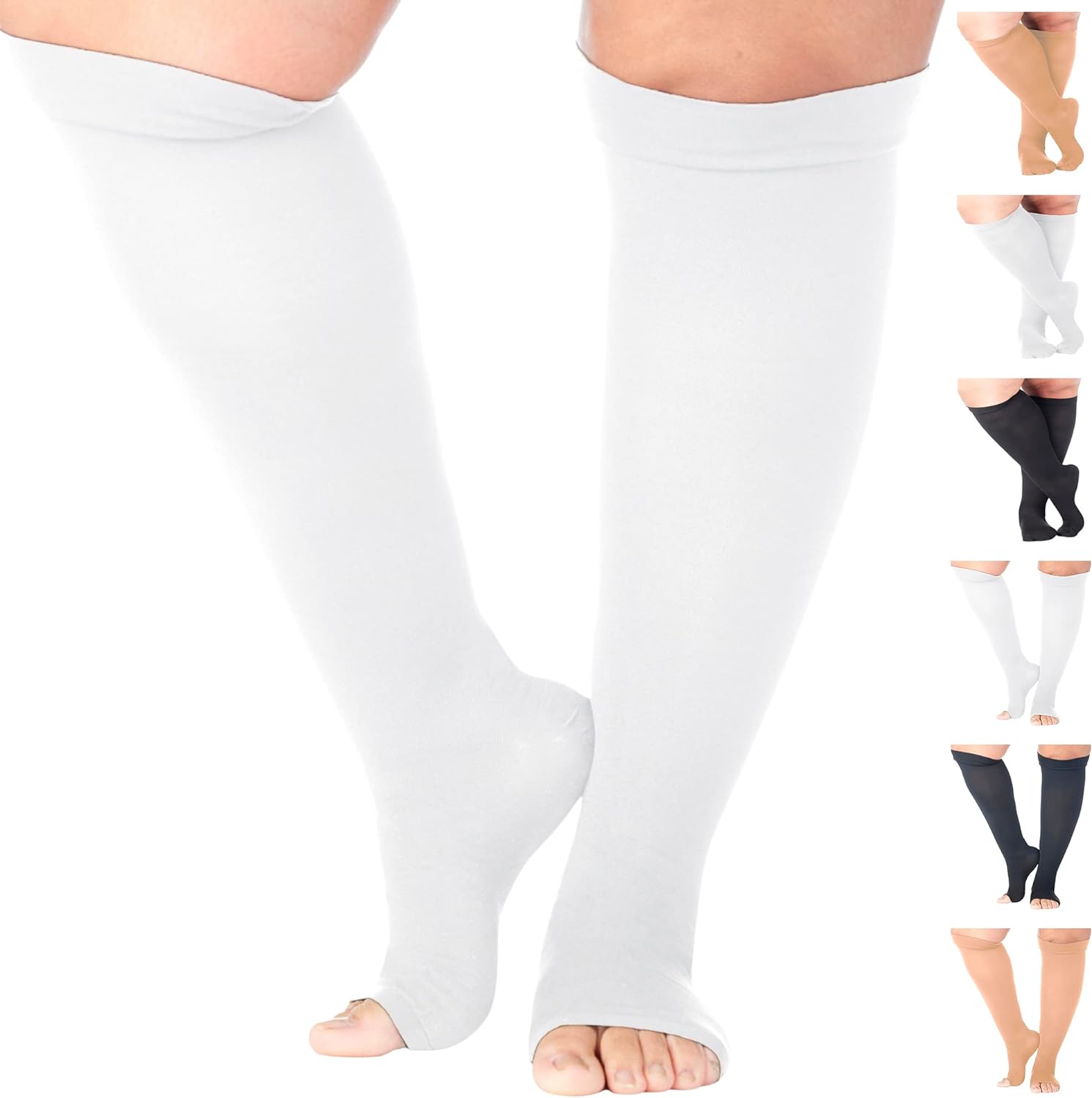 Made in The USA - Unisex Compression Socks 10-20mmHg with OpenClosed Toe