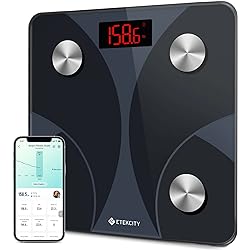 Etekcity Scale for Body Weight and Fat Percentage, Smart Digital Bathroom BMI Measurement, Accurate Bluetooth Weighing Machine, Body Composition Analyzer, 400lb