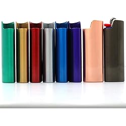 Lucklybestseller 8Pcs Set Metal Lighter Case Cover Holder for BIC Full Size Lighter J6