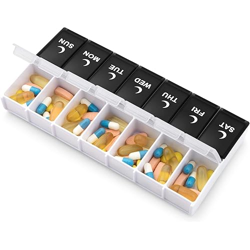 DANYING Large Pill Organizer 2 Times a Day, Weekly Pill Box 2 Per Day, AM PM Pill Case, Day Night Pill Container 7 Day, Vitamin Case Twice a Day