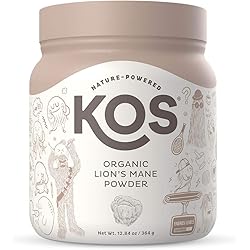 KOS Organic Lions Mane Powder - Lion's Mane Mushroom Powder - Natural Nootropic, Supports Memory & Focus, Immunity Booster - Potent Mushroom Supplement - 12.84 oz