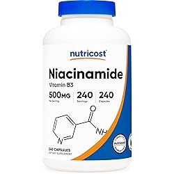 Nutricost Niacinamide Vitamin B3 500mg, 240 Capsules - Non-GMO, Gluten Free, Flush Free Vitamin B3