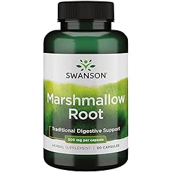 Swanson Marshmallow Root Healthy Supports Respiratory Function Digestive Support 500 Milligrams 90 Capsules