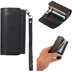Goodern Compatible for Carry Case Cover High PU Leather Protective Case Wallet Holder with Lanyard for IQOS 3.0IQOS 3 Duo Black