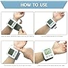 Portable Blood Pressure Monitors for Home Use Adjustable Blood Pressure Wrist Cuff Automatic Bp Machine Large Screen Display Reading Memory bp Pressure Monitor Wrist for Adult, White 1st Aid