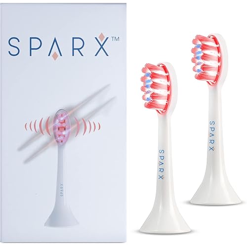 Replacement Head for Sparx with RED LED for Gum Care White 2 Pack