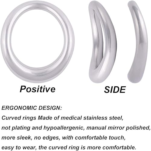 Cock Ring Metal Penis Ring is Sleek and Comfortable Cock Rings for Men Made of Medical Grade Stainless Steel Penis Rings There Are 4 Different Sizes Arc Ring Without Edges silver white 02, 1.7 IN