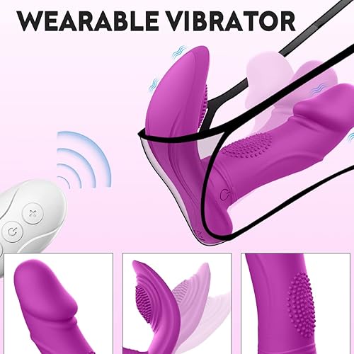 Wiggling Wearable Vibrator Mimic Finger - SEXY SLAVE Sam Quiet Panty Vibrator with Remote, 3 Wiggling & 7 Vibration G Spot Vibrator, Sex Toys for WomenPurple