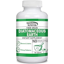 Diatomaceous Earth Supplement 150 Capsules Food Grade, Source of Silica