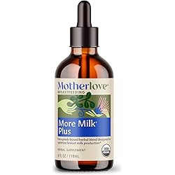 Motherlove More Milk Plus 4 Ounce Tincture Fenugreek-Based Lactation Supplement to Optimize Breast Milk Supply—USDA Certified Organic, Vegan, Kosher, Soy-Free