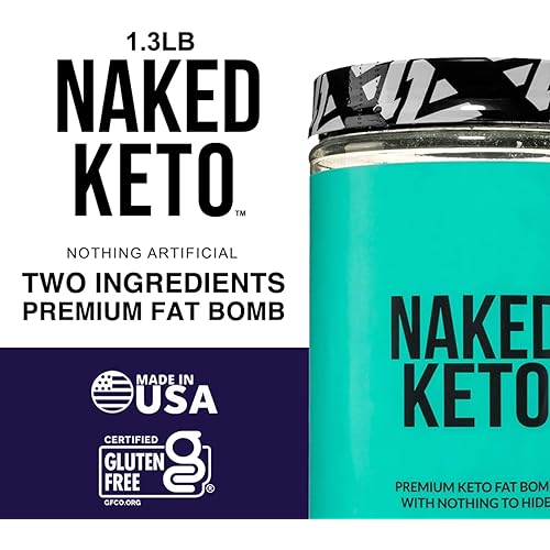 Naked Keto - Premium Keto Fat Bomb Powder - Unflavored - Only Two Ingredients – Gluten-Free, Soy Free Keto Supplement with no GMOs and No Artificial Sweeteners – 1.3 LB