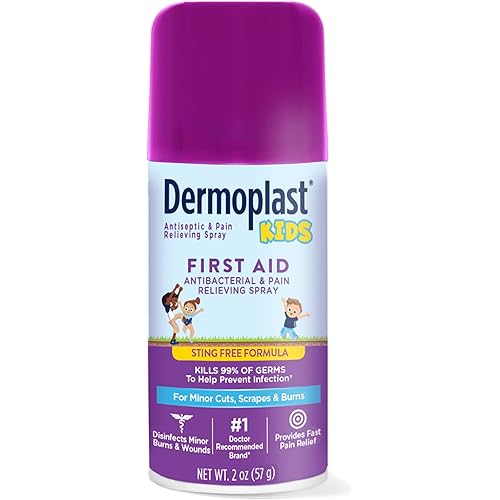Dermoplast Kids Sting-Free First Aid Spray, Antiseptic & Analgesic Spray for Minor Cuts, Scrapes and Burns, 2 Ounce