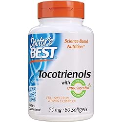 Doctor's Best Tocotrienols contains EVNol SupraBio Full Spectrum Vitamin E Complex, 60 Count