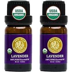 Organic Lavender Essential Oil 2 Pack, 100% Pure USDA Certified Aromatherapy - 10 ml