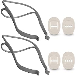 2 Straps and 4 Clips] Impresa Headgear for ResMed Airfit P10 Nasal Pillow CPAP Mask