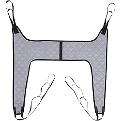 Generic Patient Hoyer Lift Sling, 485lb Weight Capacity- Large Medical Lifts Padded Transfer U Toileting Sling Shower for Seniors, Elderly, Bariatric & Disabled, Gray, XL